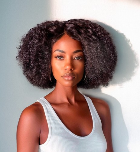 After: the same wig on a model